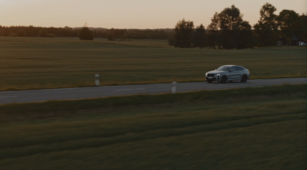 Car driving through landscape